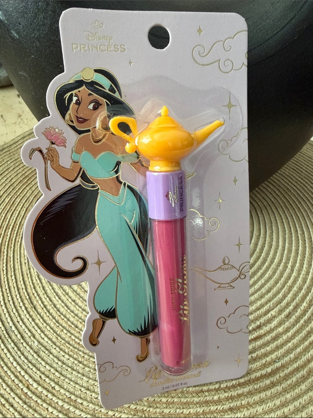 Disney Princess Jasmine Pink Lip Gloss with Yellow Genie Lamp Cap Vanilla